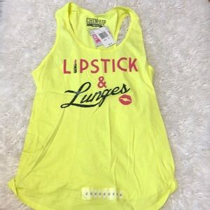 New with tags! Lipstick and lunges tank top!